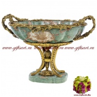 Ваза фруктовница. Фарфор и бронза. Декор Хижина Императора. Ручная работа. Длина 43 см