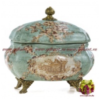 Конфетница. Фарфор и бронза. Декор Хижина Императора. Ручная работа. Длина 16 см