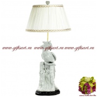 Лампа. Фарфор и бронза. Ара. Белая коллекция. Ручная работа. Высота 103 см