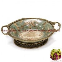 Блюдо для мелочи. Фарфор и бронза. Декор Хижина Императора. Ручная работа. Длина 20 см