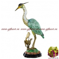 Журавль с хохолком. Фарфор и бронза. Ручная работа. Высота 48 см