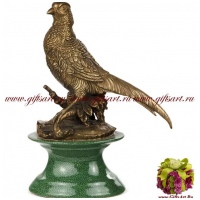 Фазан. Фарфор и бронза. Декор Лесные угодья. Ручная работа. Длина 20 см