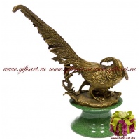 Фазан. Фарфор и бронза. Декор Лесные угодья. Ручная работа. Высота 25 см