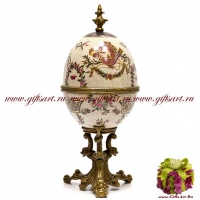 Ваза яйцо. Фарфор и бронза. Декор Арагонский замок. Ручная работа. Высота 38 см
