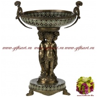 Фруктовница. Фарфор и бронза. Декор Медичи 2. Ручная работа. Высота 36 см