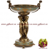 Фруктовница. Фарфор и бронза. Коллекция Небесные гирлянды. Ручная работа. Высота 36 см