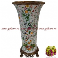 Ваза. Фарфор и бронза. Декор Медовая поляна. Ручная работа. Высота 53 см