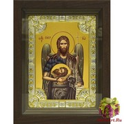 Икона освященная &quot;Иоанн Предтеча Креститель Господень (Иван)&quot;, 18x24 см, со стразами, в деревянном киоте 24x30 см, 24x30 см