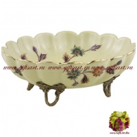 Блюдо. Фарфор и бронза. Декор Замок Пуболь. Ручная работа. 21 см