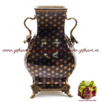 Ваза. Декор Флёр-де-ли Fleur de Lys. Фарфор и бронза. Ручная работа. 39 см