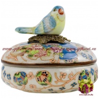 Шкатулка. Фарфор и бронза. Декор Мадейра. Ручная работа. 10 см