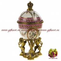 Ваза яйцо Роял. Фарфор и бронза. Декор Императорский сад. Ручная работа. Высота 26 см