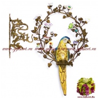 Попугай в кольце. Фарфор и бронза. Декор Мавританский сад. 61 см. Ручная работа