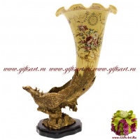 Рог изобилия. Птица счастья. Фарфор и бронза. Декор Баржем. 50 см. Ручная работа