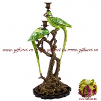 Подсвечник пара попугаев. Фарфор и бронза. 63 см. Ручная работа