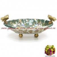 Блюдо бабочки. Фарфор и бронза. Коллекция Идеальный мир. Ручная работа. Длина 24 см