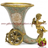 Рог изобилия. Фарфор и бронза. Декор Хижина Императора Ручная работа. 31 см