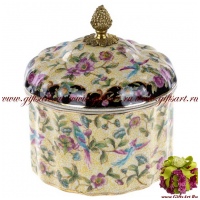 Сахарница конфетница. Фарфор и бронза. Декор Замок Лорето. Ручная работа. 16 см