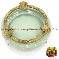 Пепельница. Фарфор и бронза. Декор Замок Бран. Ручная работа. 19 см - вид 1 миниатюра