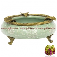 Пепельница. Фарфор и бронза. Декор Замок Бран. Ручная работа. 19 см - вид 2 миниатюра