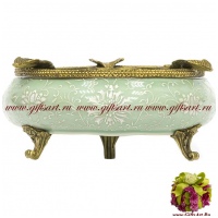 Пепельница. Фарфор и бронза. Декор Замок Бран. Ручная работа. 19 см - вид 3 миниатюра