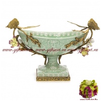 Ваза для фруктов. Декор Замок Бран. Фарфор и бронза. Ручная работа. Длина 37 см