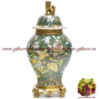 Ваза с крышкой. Фарфор и бронза. Коллекция Идеальный мир. Ручная работа. Высота 52 см