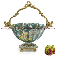 Ваза конфетница белочки. Фарфор и бронза. Коллекция Идеальный мир. Ручная работа. Высота 32 см