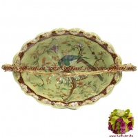 Ваза конфетница белочки. Фарфор и бронза. Декор Любопытная птичка. Ручная работа. Высота 32 см - вид 1 миниатюра