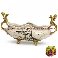 Ваза Ангелы. Фарфор и бронза. Декор Замок Сорок. Ручная работа. 51 см