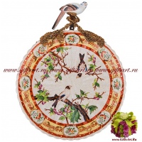 Тарелка настенная. Фарфор и бронза. Декор Замок Фронтенак. Ручная работа. 40 см