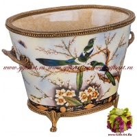 Ведёрко для льда. Фарфор и бронза. Декор Замок Сорок. Ручная работа. 18 см - вид 1 миниатюра