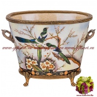 Ведёрко для льда. Фарфор и бронза. Декор Замок Сорок. Ручная работа. 18 см - вид 1 миниатюра