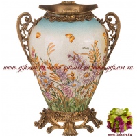 Ваза. Фарфор и бронза. Коллекция Июль. Ручная работа. Высота 31 см - вид 1 миниатюра