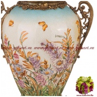 Ваза. Фарфор и бронза. Коллекция Июль. Ручная работа. Высота 31 см - вид 1 миниатюра