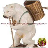 Белый медведь. Фарфор и бронза. Ручная работа. 35 см - вид 1 миниатюра