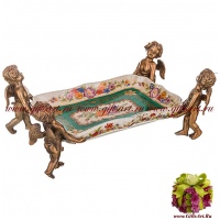 Блюдо с ангелами. Фарфор и бронза. Декор Замок Балморал. Ручная работа. 22 см