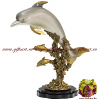 Дельфин Афалина. Фарфор и бронза. Ручная работа. 38 см