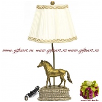Лампа Мустанг. Фарфор и бронза. Декор Медичи. Ручная работа. Высота 68 см