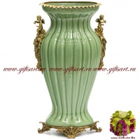 Ваза. Фарфор и бронза. Коллекция Мята. Ручная работа. 45 см