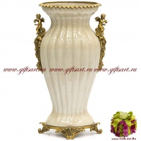Ваза. Фарфор и бронза. Белая коллекция. Ручная работа. 45 см