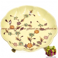 Блюдо. Фарфор и бронза. Декор Замок Пуболь. Ручная работа. 31 см