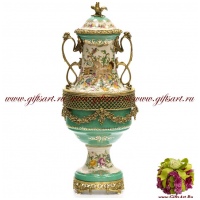 Ваза. Фарфор и бронза. Декор Замок Тинтагель. Ручная работа. 50 см