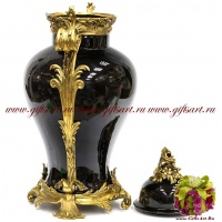 Ваза. Фарфор и бронза. Декор Чёрная звезда. Ручная работа. 65 см - вид 1 миниатюра