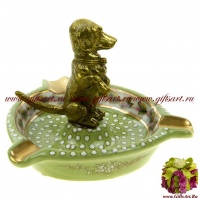 Пепельница. Фарфор и бронза. Декор Замок Радбауд. Ручная работа. Высота 13 см