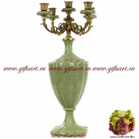 Канделябр на 5 свечей. Фарфор и бронза. Декор Замок Радбауд. Ручная работа. 53 см