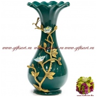 Ваза. Фарфор и бронза. Декор Мон-Сен-Мишель. Ручная работа. 30 см