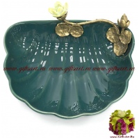 Блюдо для мелочи. Фарфор и бронза. Декор Мон-Сен-Мишель. Ручная работа. 18 см