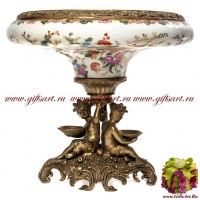 Ваза фруктовница. Фарфор и бронза. Декор Замок Херста. Ручная работа. 40 см