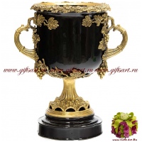 Ваза. Фарфор и бронза. Декор Чёрная звезда. Ручная работа. 38 см